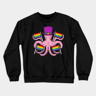 Gay Octopus  Flags  LGBTQ Pride Men Women Kids Crewneck Sweatshirt